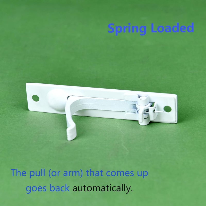 Dontay Pocket Door Pull Handle, 304 Stainless Steel, Rectangle Recessed Flush Finger Pulls & Edge Spring Pull, No Lock,Hardware Set for More Than 1-1/8” Thickness Sliding Door (1 Set,White,6'') - Image 5